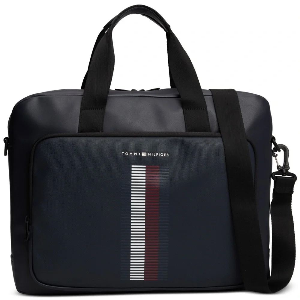New - Tommy Hilfiger Men's Logo Computer Bag in Space Blue